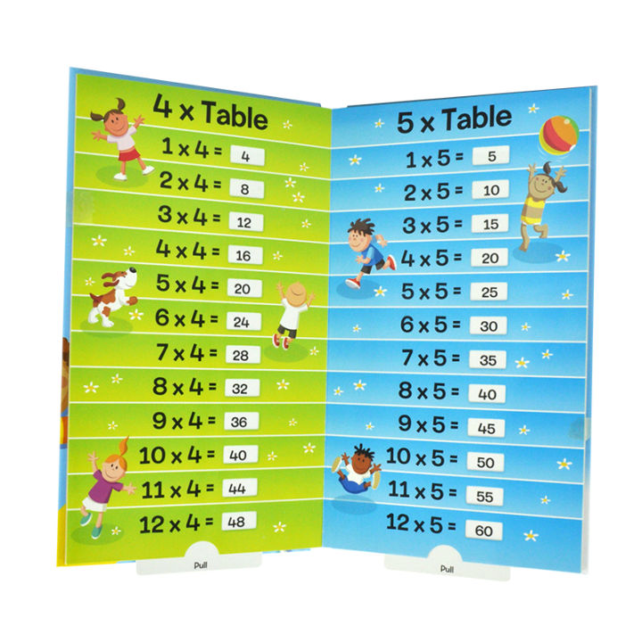 pull-the-tab-times-tables-learn-childrens-english-by-mathematical-multiplication-pull-out-the-enlightenment-paper-board-writing-mechanism-book-english-original-book
