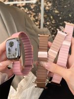 2023 Tali Kulit Magnetik Warna Unik untuk Apple Watch 41Mm 38Mm 40Mm 42 44 45 Tali Pink Anak Perempuan Imut untuk Iwatch 8 7 SE 6 5 4 3 2