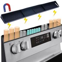 【CW】 Silicone Stove Top Shelf Magnetic Over Oven Spice Rack Organizer With 3 Functional Part U6a9