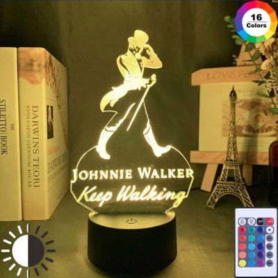 Johnnie Walker Keep Walking Led Night Light for Bar Room Decorative Lighting Usb Battery Powered Nightlight Colorful Table Lamp Night Lights