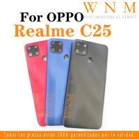 ฝาหลังปิดโทรศัพท์ด้านหลังปลอกหุ้มสำหรับ OPPO Realme C25ฝาหลังแบตเตอรี่ชิ้นส่วนอะไหล่เคสประตูด้านหลังพร้อมกรอบเลนส์