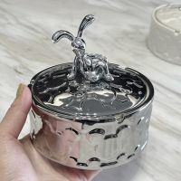 Spot parcel post High-Grade Ceramic Ashtray with Lid Household Living Room Ashtray Creative Prevent Fly Ash Cylinder Slightly Luxury Decoration Decoration