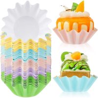 50Pcs Flower-shaped Cake Paper Cup Muffin Paper Cup Liner Paper Cupcake Baking Packaging Box for Tea Party Birthday Dessert