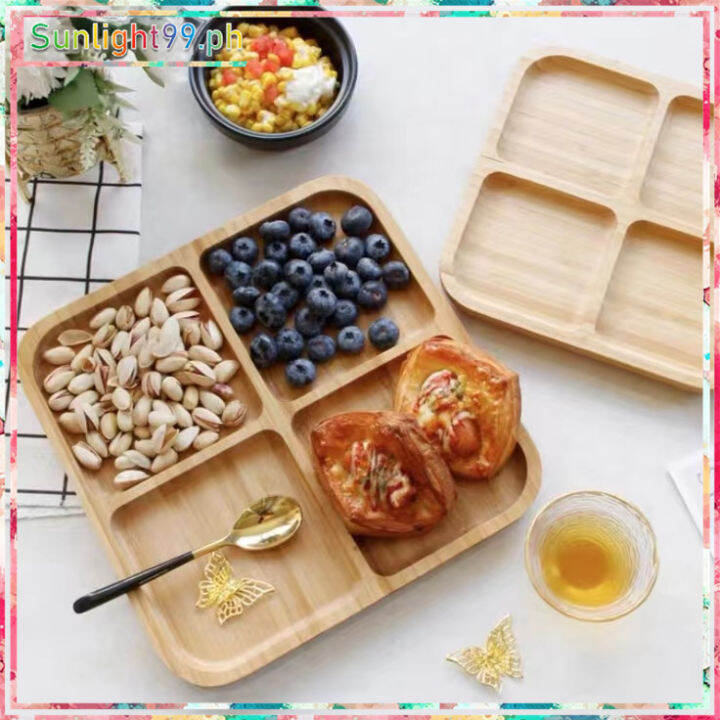 Beech wood serving tray,snack/fruit/breakfast/coffee food plate serving