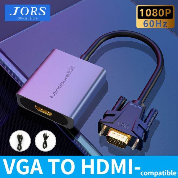 jors-vga-to-hdmi-compatible-adapter-cable-converter-male-to-female-audio-video-1080p-60hz-for-hd-tv-box-laptop-projector-monitor