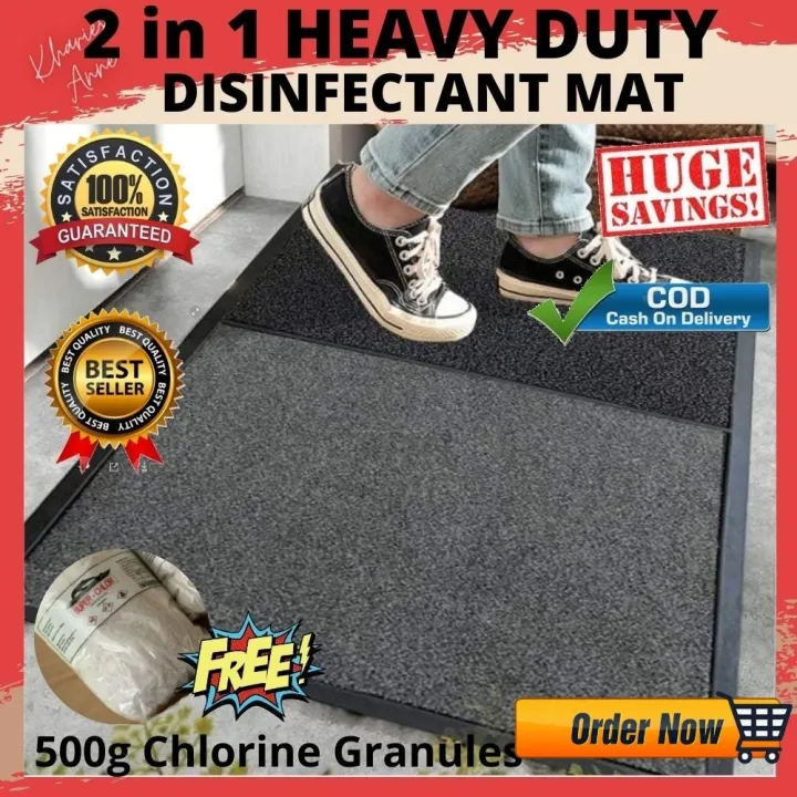 [KACC] Rubberized Door Mat with AntiSlip Rubber Tray. 2 in 1