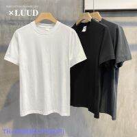 Top LUUD Summer Solid Color Pure Cotton Bottoming T-Shirt White Men And Women Round Neck Half-Sleeved Slim-Fit Casual Short-Sleeved Top Tide YY ✘◙