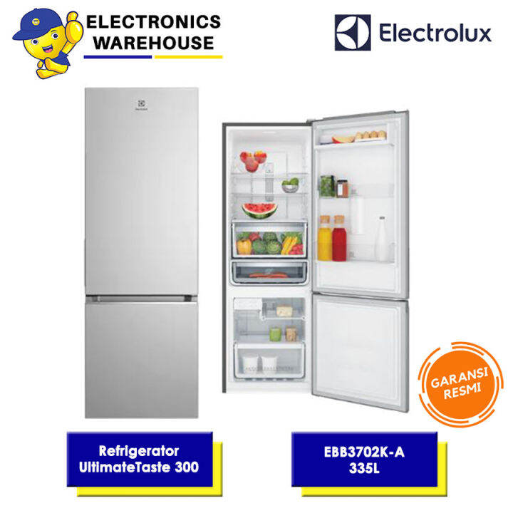 ELECTROLUX Kulkas Freezer Bawah EBB3702KA / EBB 3702KA UltimateTaste