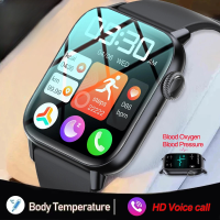 นาฬิกาสุขภาพ Bluetooth Call Smart Watch 1.83 HD 240*280 Screen True Blood Oxygen Body Thermometer Smartwatch Women 100+ Sports Mode