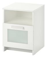 BRIMNES Bedside table, white, 39x41 cm (บริมเนส โต๊ะข้างเตียง, ขาว, 39x41 ซม.)