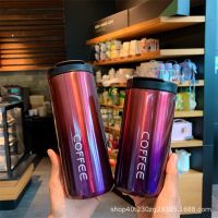 Coffee Cup Portable Ins Simple Leak-Proof Stainless Steel Insulation Cup Men And Women Fashion Gradient Water Cup With Logo 【JUNE】