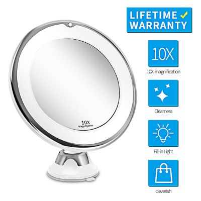 Flexible Makeup Mirror 10x Magnifying Mirrors 14 Led Lighted Touch Screen Vanity Mirror Portable Dressing Table Cosmetic Mirrors