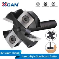 XCAN Milling Cutter CNC สปอยบอร์ดพื้นผิวเราเตอร์บิต 8/12mm Shank แทรกคาร์ไบด์แผ่นแบนเราเตอร์บิตไม้ไสไม้