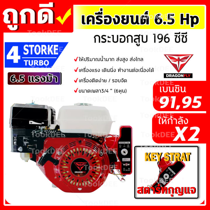 เครื่องยนต์เบนซิน-เครื่องยนต์-6-5-แรง-สตาร์ทกุญแจสตาท-key-strat-มาตราฐานญี่ปุ่น-เครื่องสูบน้ำ-แบตเตอรี่