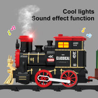 Steam Electric Trains R จำลองสเปรย์ Cool ไฟเสียง Deformable Tracks รถไฟคริสต์มาสของขวัญตกแต่งสำหรับเด็ก