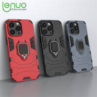 Lenuo สำหรับ iPhone 14 Pro Max 14บวกกรณี-ซิลิโคน TPU และฮาร์ดพีซีเลเยอร์คู่หนักกันกระแทกโลหะผู้ถือแหวนปกโทรศัพท์ปลอก