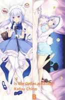 ปลอกหมอนอะนิเมะ เป็นคำสั่งของกระต่ายหรือไม่? Kafuu Chino ปลอกหมอนพิมพ์สองด้านขนาดเท่าของจริง