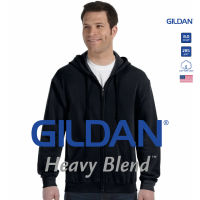 GILDAN® เฮฟวี่เบลนด์ ฮู้ดแบบซิป - ดำ 36C