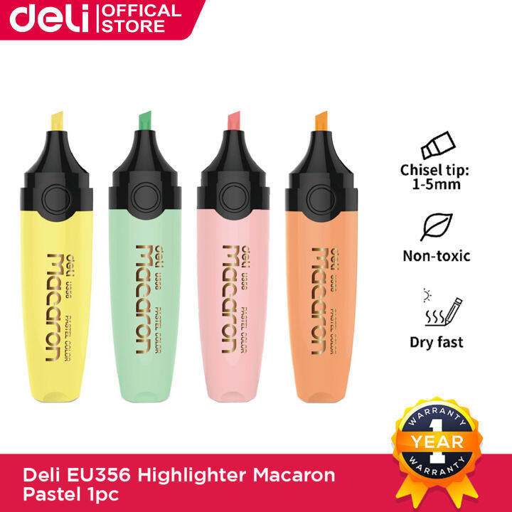 Deli Highlighter Pen Macaron Pastel School Supplies For High School