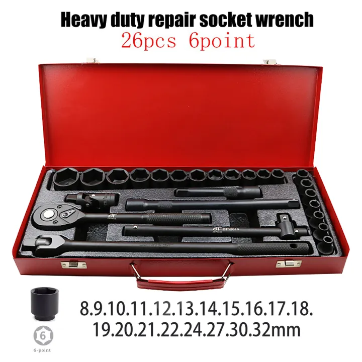 Bayee 17PCS26PCS Multipurpose Toolbox Manual Socket Wretch 1/2 drive