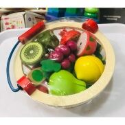 Giỏ rau củ quả cắt gỗ