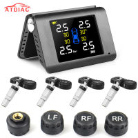 New TPMS Wireless Car Tire Pressure Monitoring Inligent System Solar Power LED Display with 4 Built-in or External Sensor