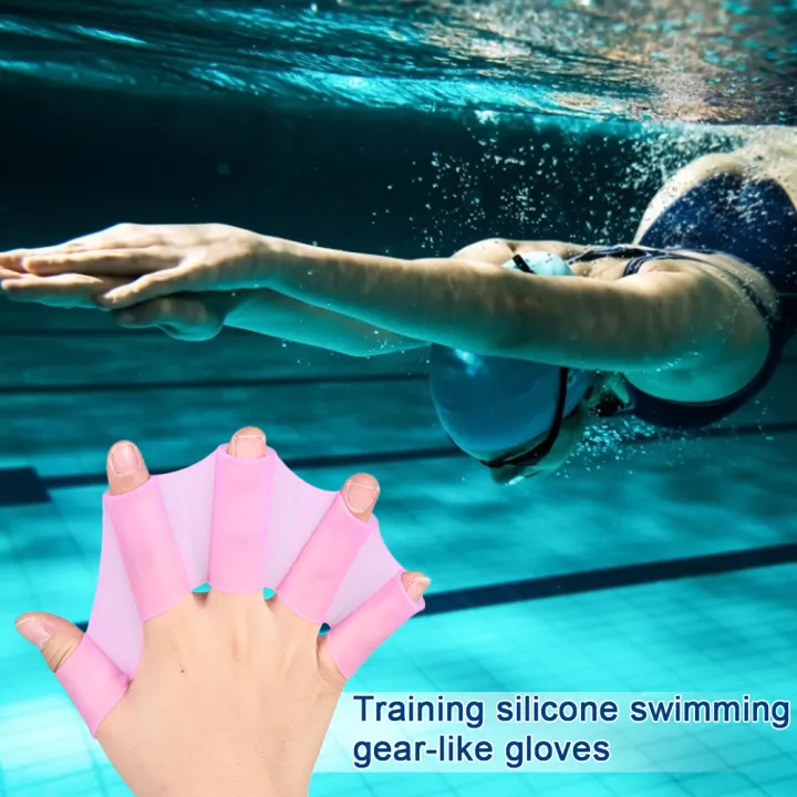 Swim Fins Silicone Hand Paddles Finger bed Flippers Training Swim