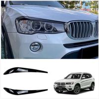 For X3 F25 X4 F26 2014-2017 Resin Front Headlight Lamp Cover Garnish Strip Eyebrow Cover Trim Sticker