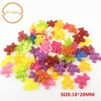 50PCs Bear Shape Mixed Colors Resin Buttons  for Sewing or Scrapbooking Garment Accessories Haberdashery