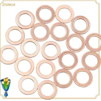 ZHIMUA 50PCS M12 x 18mm x 1.5mm เครื่องซักผ้าแบบแบน ทองแดงทองแดง เล็กๆน้อยๆ แหวนปิดผนึกทองแดง คุณภาพสูงมาก ธรรมดาธรรมดา ปะเก็นปิดผนึกเมตริก อุตสาหกรรมหนักอุตสาหกรรม