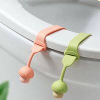 ▬ Nordic Portable Anti-Dirty Toilet Seat Lifter/Cute Mushroom Silicone Sanitary Avoid Touching Closestool Cover Lifting Handle/Home Bathroom Accessories