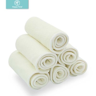 【CC】 Happy Flute 5/10 pcs 4 layers bamboo Insert Baby Diaper Nappy Washable