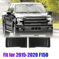 1Pair Carbon Fiber Front Bumper Guard Pads Cover Lid Trim Accessories Parts Accessory for Ford F150 2015-2020 Replacement Exterior Left &amp; Right