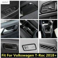 “{》} ที่จับลำโพงชามแผงเกียร์แผงหน้าปัดตัดสำหรับ Volkswagen T-Roc T Roc 2018-2022ชุดอุปกรณ์สแตนเลส