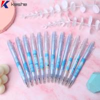 KESHE 12Pcs พลาสติกสำหรับตกแต่ง ปากกาน่ารักๆ สีฟ้าสีฟ้า ปากกาหมึกน่ารักแปลกใหม่ ของใหม่ ปากกาส่วนตัว ออฟฟิศสำหรับทำงาน