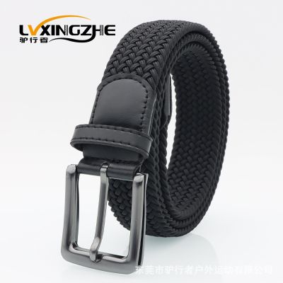 Mens tactical decoration leisure needle weaving belt buckle business belts elastic ▣