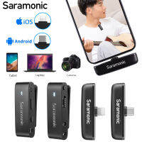 Saramonic Blink300 B1-B6 แบบพกพา2.4กิกะเฮิร์ตซ์สองช่องทางไร้สายลาวาเลียร์ไมโครโฟนสำหรับ iPhone แอนดรอยด์กล้อง DSLR ถ่ายทอดสด Vlog ออกอากาศ DJI OSMO ACTION 2และ3