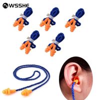 5 Pair Soft Silicone Corded Ear Plug Reusable Hearing Protection Noise Reduction Earplugs For Sleeping Travel Swimming Accessories Accessories