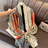 Large Shawl Wrap Headband Luxury Brand Silk Scarf for Women Print Design Hijab Beach Stoles Female Foulard Echarpe Bandana