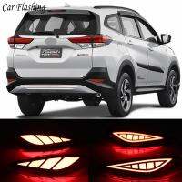 1 Pair Multi functions Car LED For Toyota Rush 2018 2019 2020 Rear Fog Lamp Brake Light Tail Rear Bumper Decoration Lamp