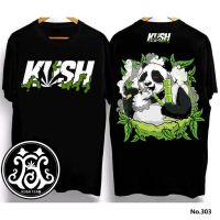 KUSH 2023 ออกแบบใหม่ Unisex เสื้อยืดที่มีสีสันผ้าฝ้าย 100% Crew neck T-shirt เสื้อยืดลำลองผู้ชาย แขนสั้นพิมพ์ลายแพนด้า