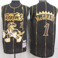 NBA Toronto Raptors No. 1 Mcgrady Mcgrady Jersey Sports Vest Print Black-Gold The New