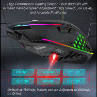 เมาส์ Rgb แบบมีสาย Mouse Komputer X801ส่องสว่างสวมใส่สบายประสิทธิภาพสูง