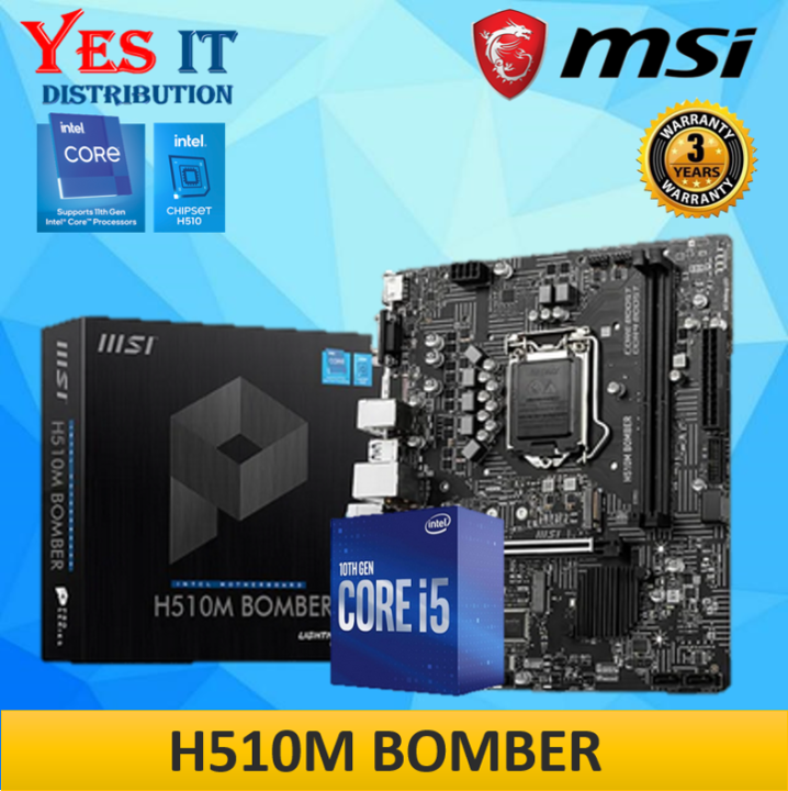 SET] MSI H510M BOMBER mATX INTEL LGA 1200 H510 MOTHERBOARD