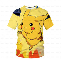 Pikachu เสื้อยืดเด็กทารกเด็กผู้หญิงแขนสั้นฤดูร้อนกระเป๋า Monster การ์ตูนพิมพ์3D เสื้อยืด Street Dress