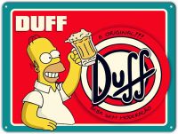 Agedsign Metal Sign Simpsons Homer DUFF Beer Vintage Style tin Sign Wall Decoration Bar Cafe Home Decor Contemporary Decor 12"x8"