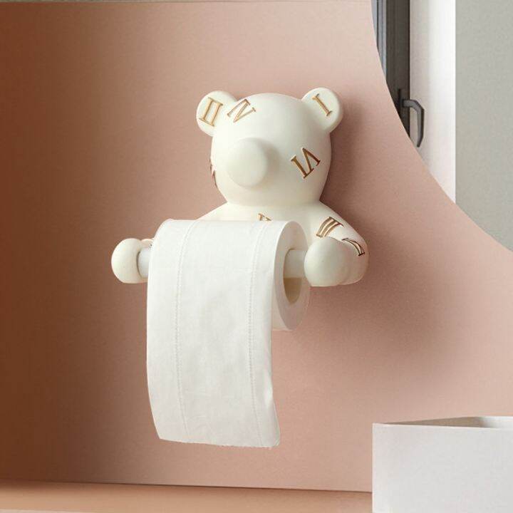 little-bear-wall-hanging-roll-paper-towel-rack-no-hole-bathroom-storage-rack-toilet-toilet-paper-rack