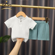 Bộ 2 Chiếc Trẻ Em Bé Trai Bé Gái Vải Muslin Ngắn T Quần Đùi Cotton Màu