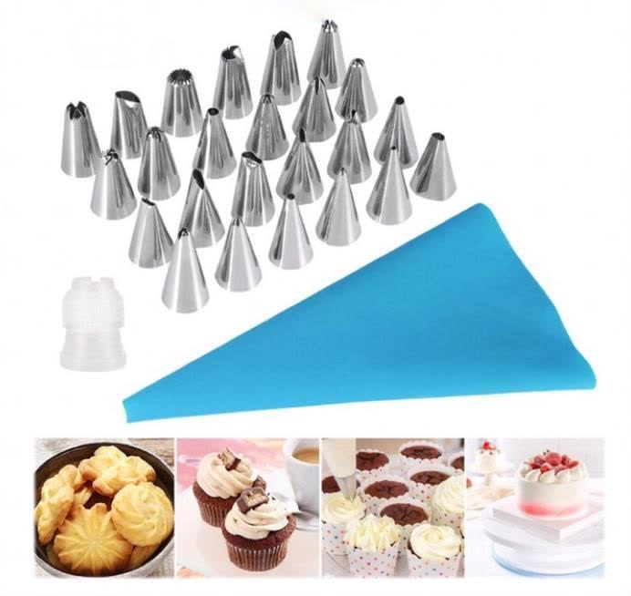FT26 PCS Piping bag and tip set Stainless Piping Bag Nozzle with