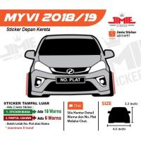 （Kvs auto parts）สติ๊กเกอร์ Kereta Myvi 2018 1ชิ้น Depan Boleh Tukar Warna dan No. Plat